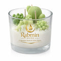 Rabmin Aura Luxury Cactus Garden Candle – Artisan Succulent Soy Wax Candle in Elegant Glass Jar, Long Lasting Clean Burn Home Fragrance Décor
