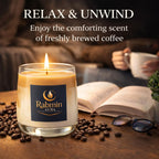 Rabmin Aura Premium Coffee Latte Scented Soy Candle – Long Lasting Handmade Natural Candle, Luxury Home Fragrance & Gift