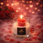RABMIN AURA Rose Flower Scented Candle, Handmade, Glass Jar, Romantic Home Décor & Gift