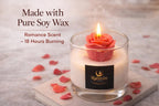 RABMIN AURA Rose Flower Scented Candle, Handmade, Glass Jar, Romantic Home Décor & Gift